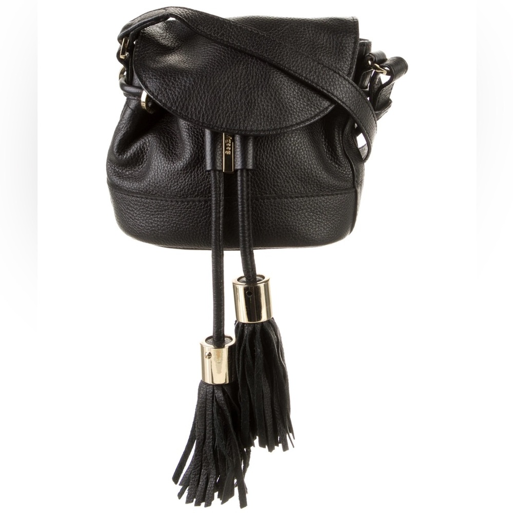 See by Chloe Vicki Black Leather Tassel Crossbody Bag